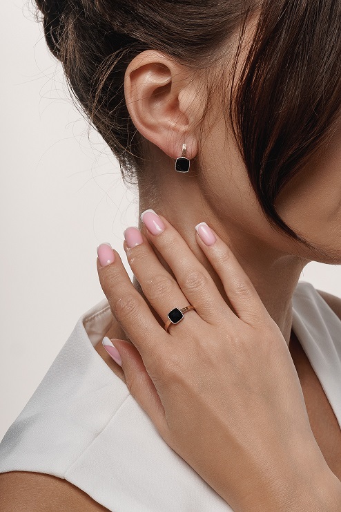 KOLCZYKI SREBRNE ZE ZŁOTEM I ULEKSYTEM 1199.10 zdjęcie 2