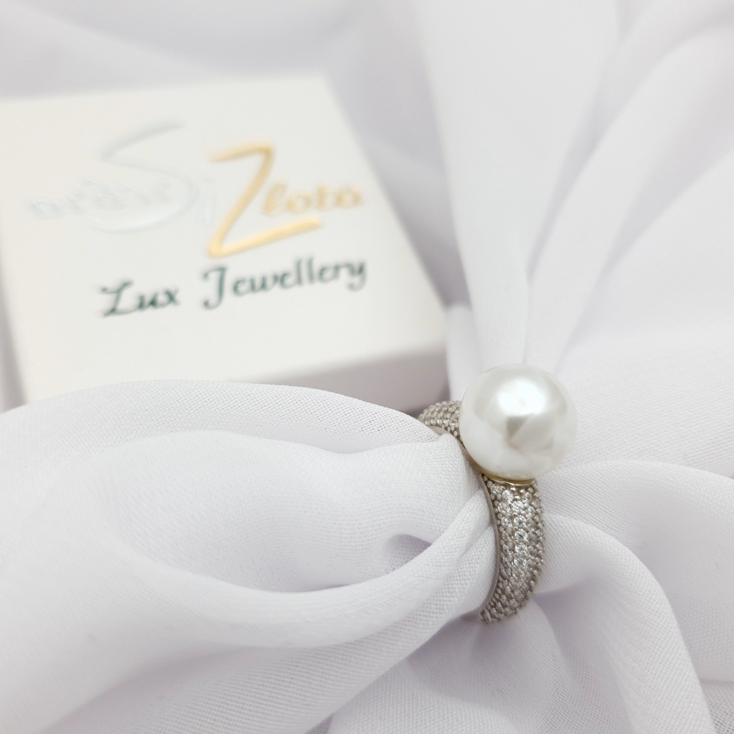 Pierścionek srebrny z perłą 812 - SiZ Lux zdjęcie 4