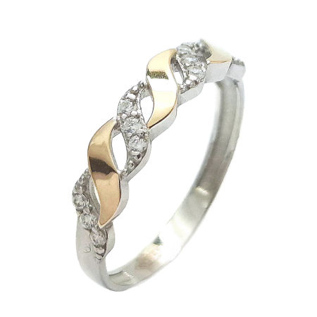 PIERŚCIONEK SREBRNY ZE ZŁOTEM 1581