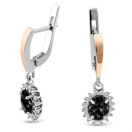 KOLCZYKI SREBRNE ZE ZŁOTEM  847-1