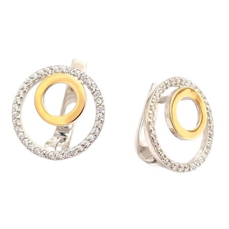 KOLCZYKI SREBRNE ZE ZŁOTEM I CYRKONIAMI 1146.50